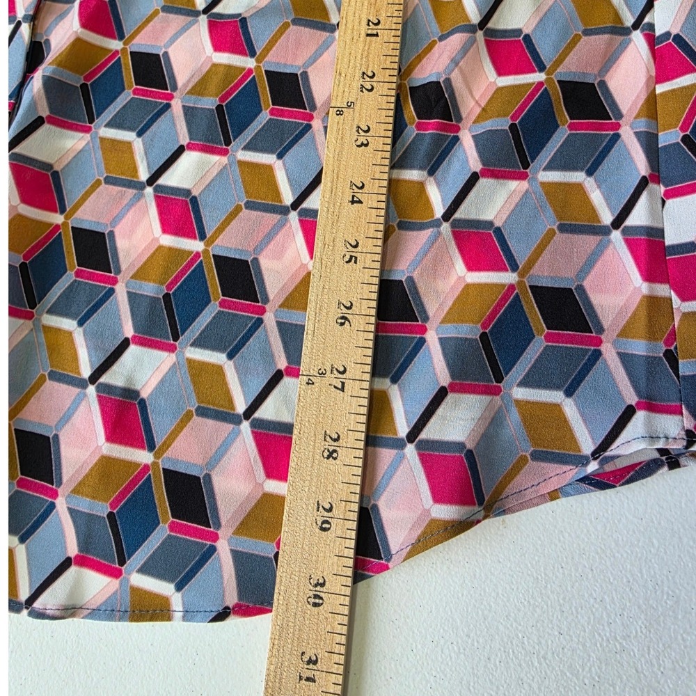 Motherhood Maternity Womens Large Pink Geometric Cube Print Sleeveless Tie‎ Top - Picture 7 of 7